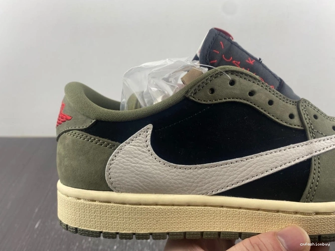 1 JORDAN SCOTT SP OG AIR TRAVIS 'BLACK OLIVE' X LOW DM7866-002 0709